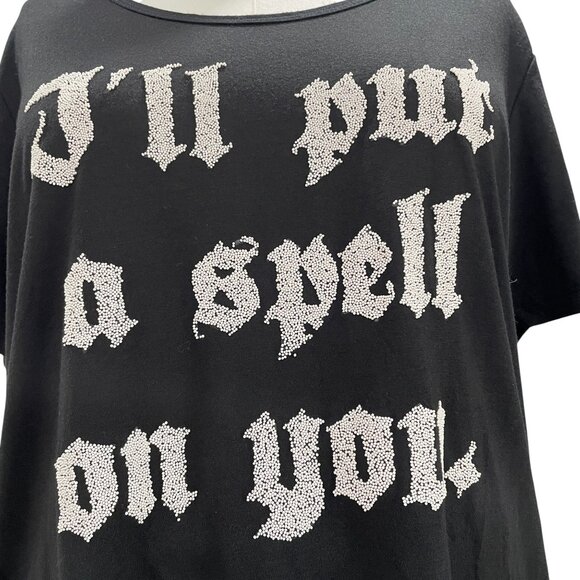 Halloween Spell On You Graphic Shirt 2XL Witch Cape Costume Top Goth Witchy - Picture 6 of 8
